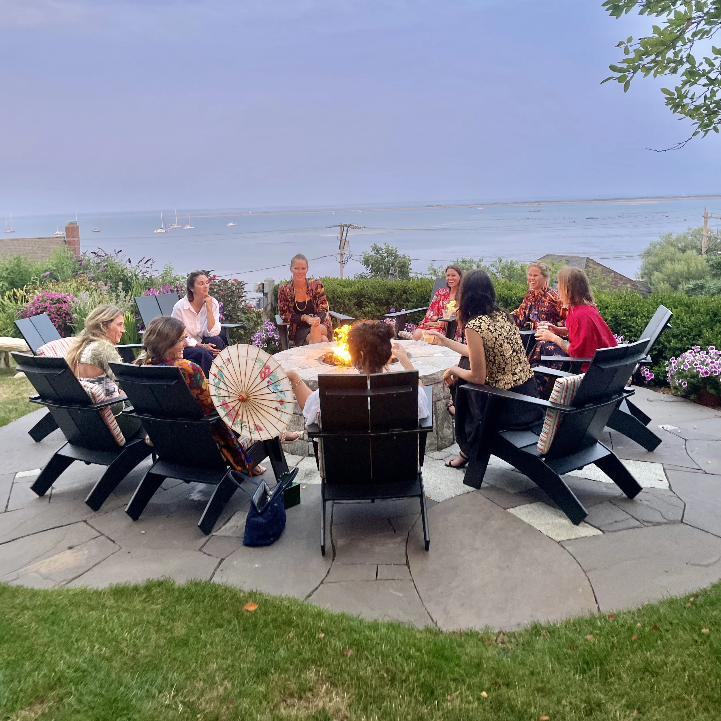 People around firepit at Chalice